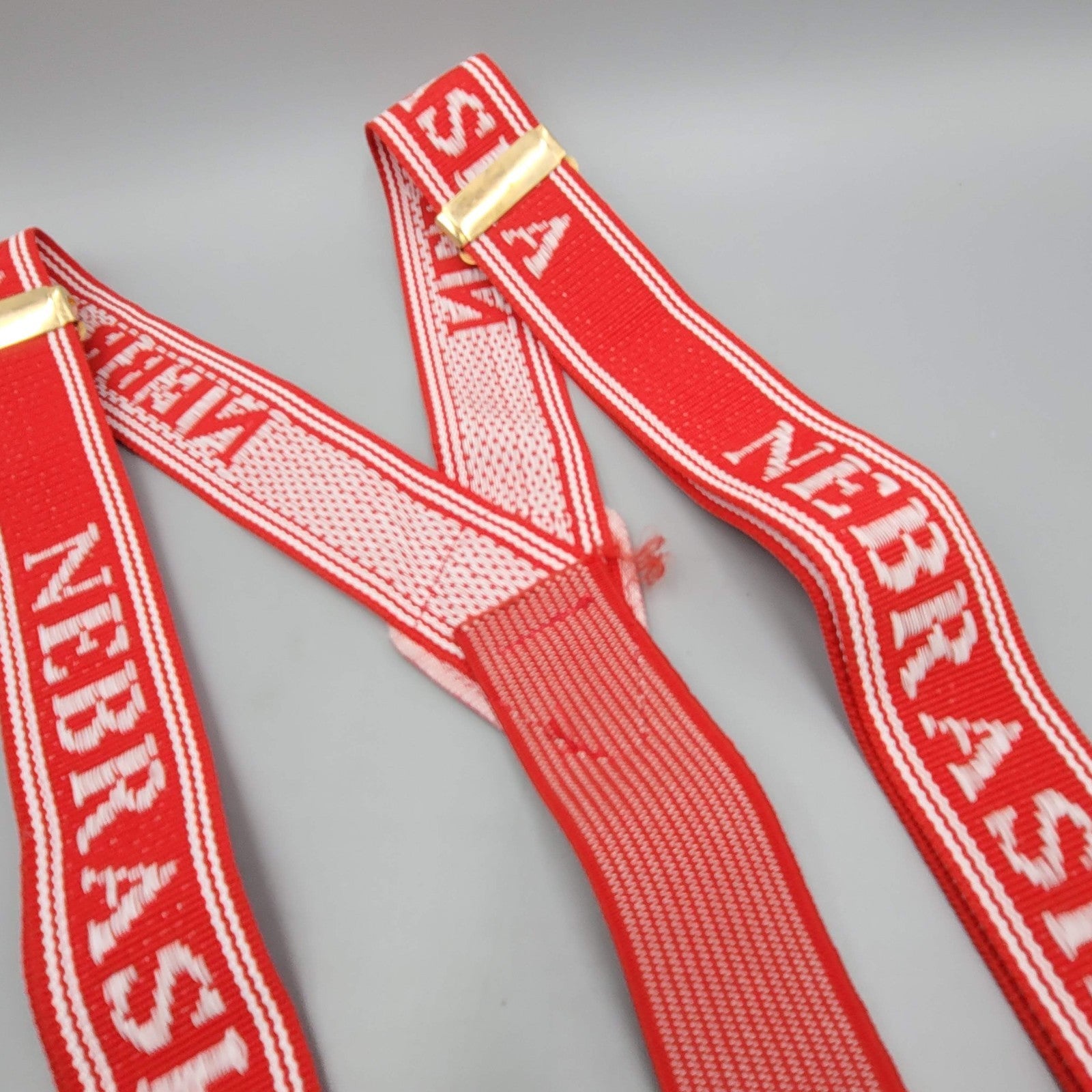 Red Nebraska Huskers Suspenders Adjustable