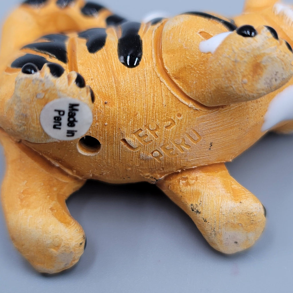 Coad Pottery Tiger Made in Peru Peruvian Pottery Figurine 2.25" x 1.75"