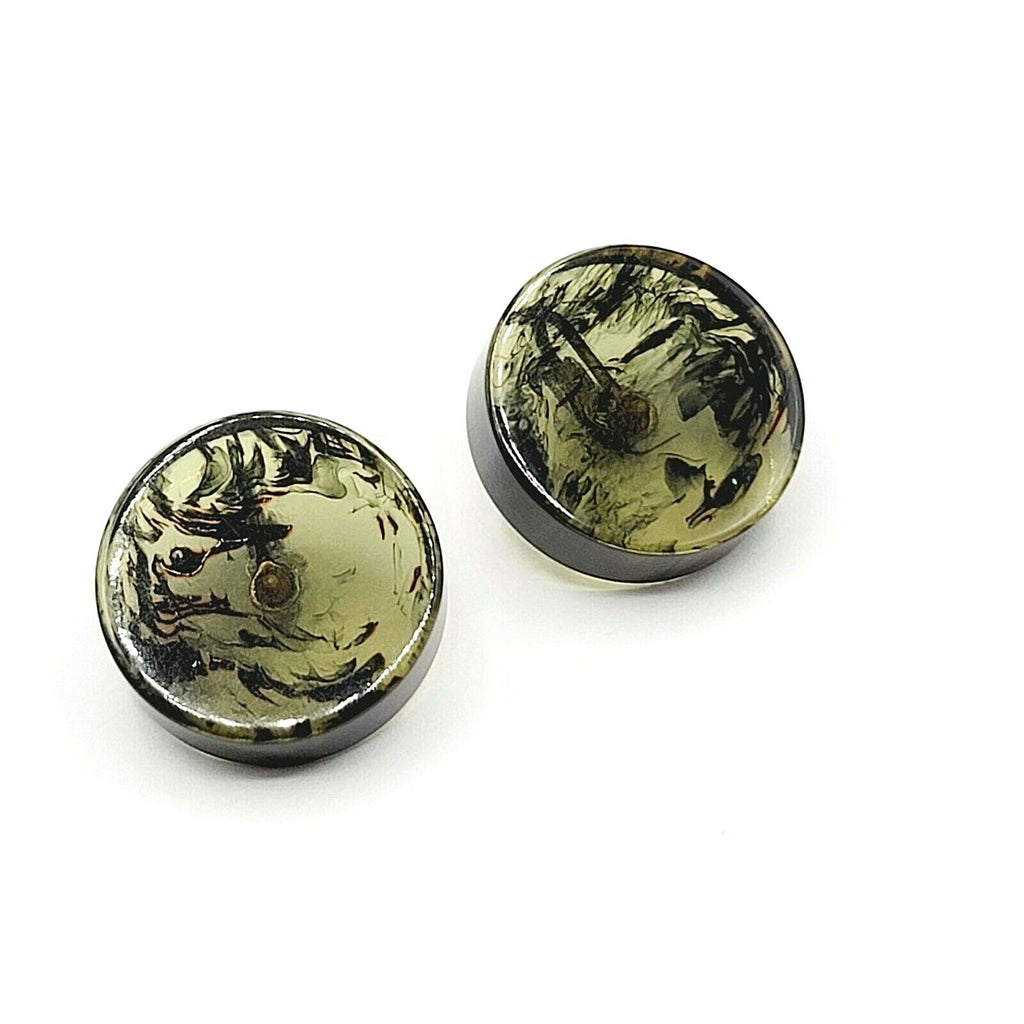 Vintage Clip on Earrings Large Lucite Resin Circle 1 1/8" Mid Mod Statement