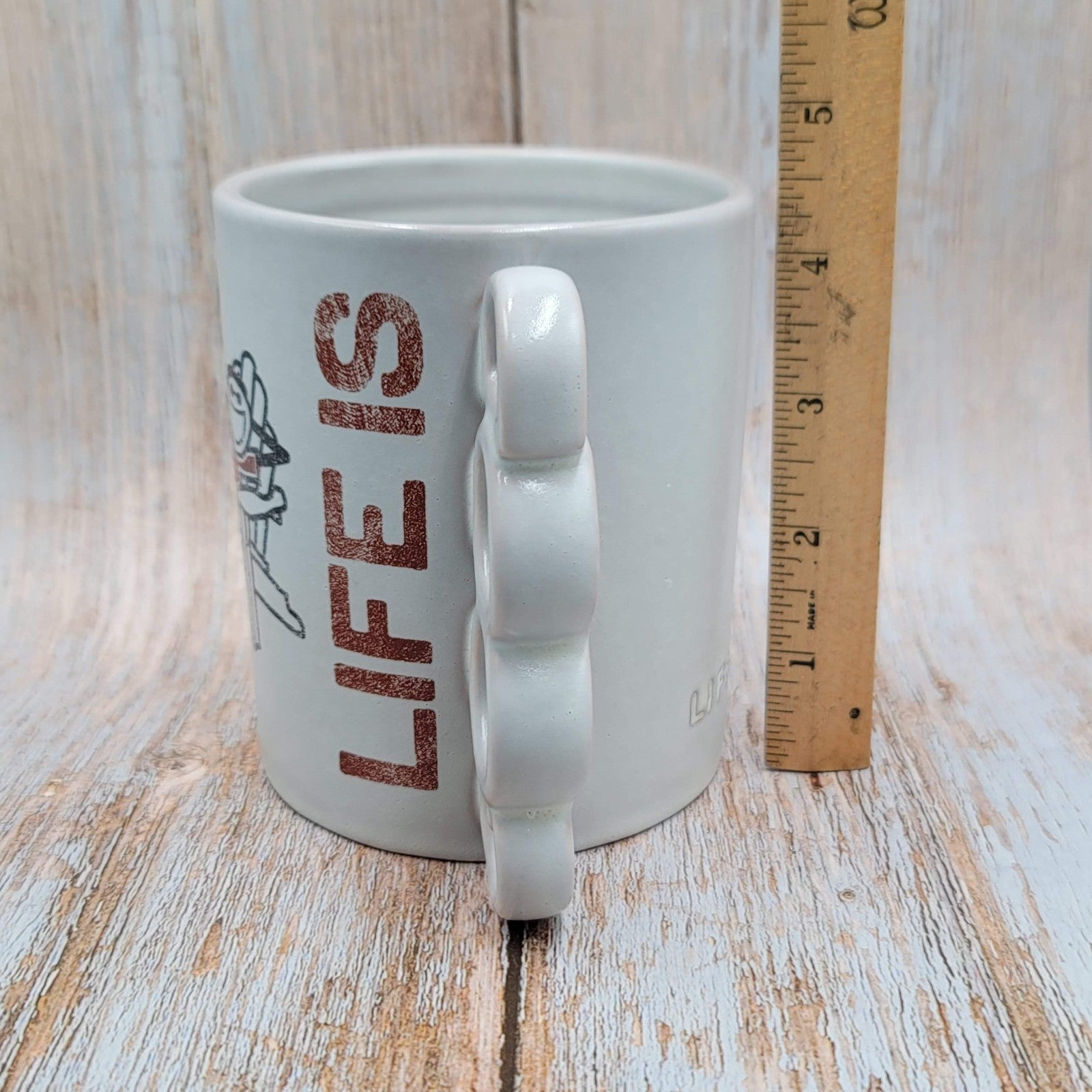 Hallmark Life Is Good Large Coffee Tea Mug Gray Large Ceramic