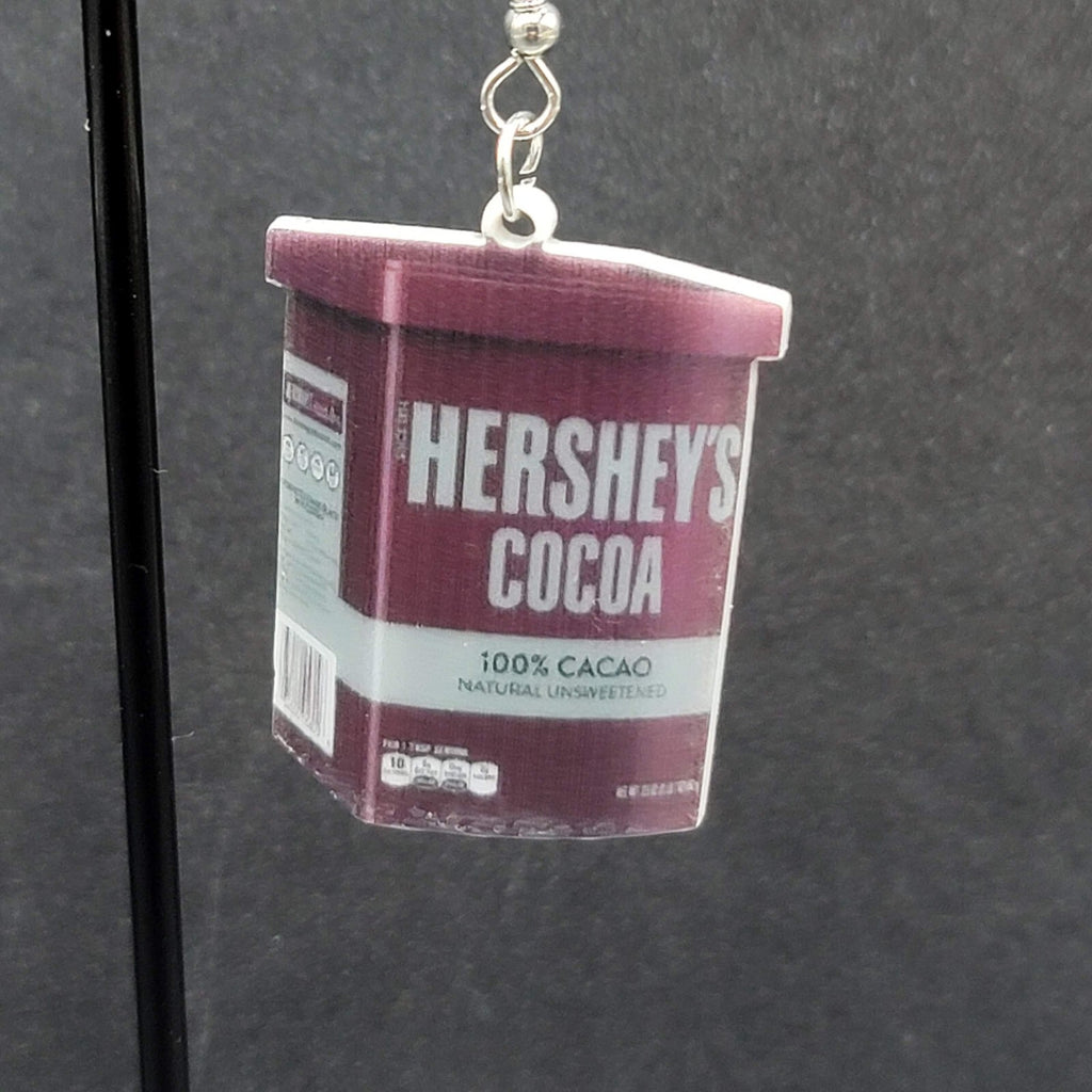 Pierced Earrings Hersheys Cocoa Acrylic Dangle 1.25"