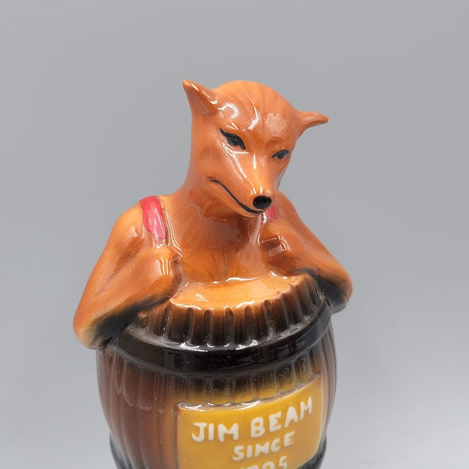 Vtg Jim Beam Fox Barrel Las Vegas 11th Convention Ceramic Paperweight