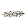 Vintage Long Clear Rhinestone Brooch Silver tone 3.75 in
