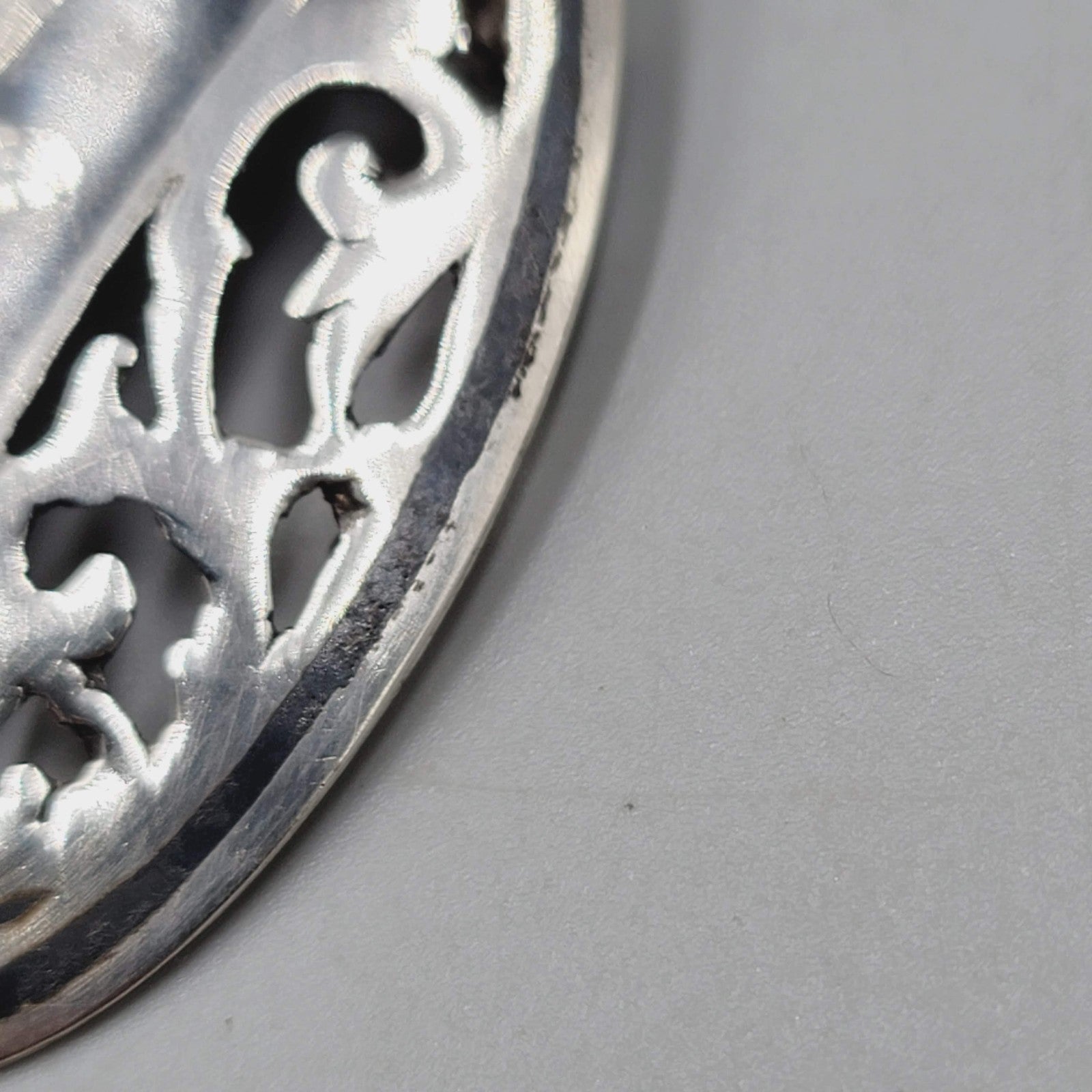 Vintage Siam Sterling Silver Nielloware Brooch Oval 2 1/4" x 1 5/8"