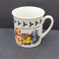 Vintage Enesco Babys First Christmas Cup Mug 1985 lucy and me Bears Holly 2.5"