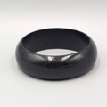 Black Solid Wood Bracelet Retro Bold Wardrobe Staple 8 in x 7/8"
