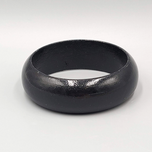 Black Solid Wood Bracelet Retro Bold Wardrobe Staple 8 in x 7/8"