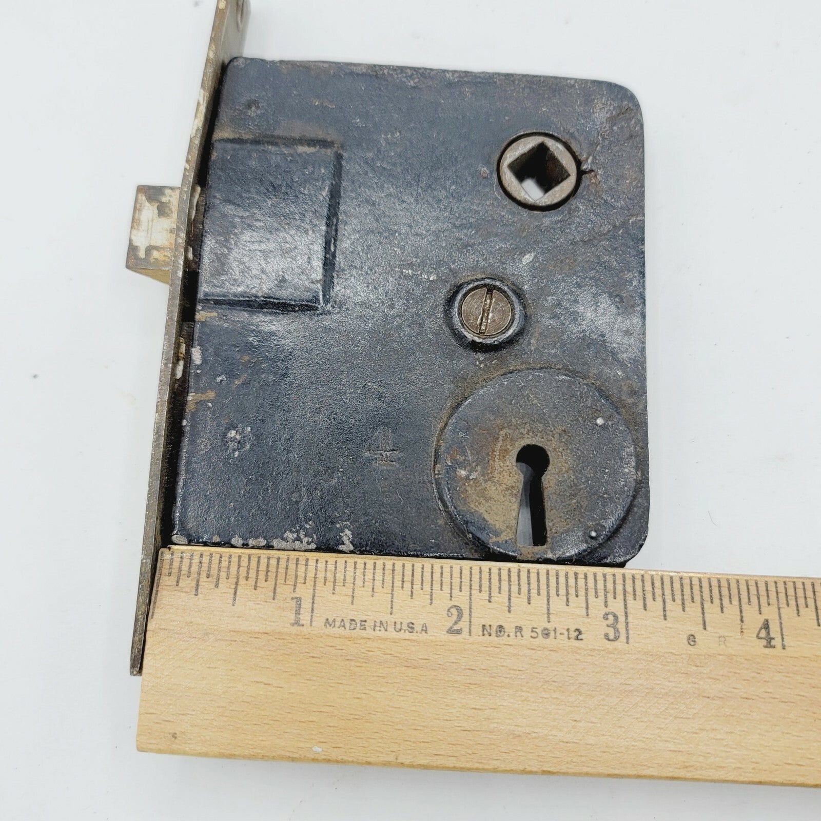 Vintage Cast Iron Door Mortise Lock Salvage Hardware  B120
