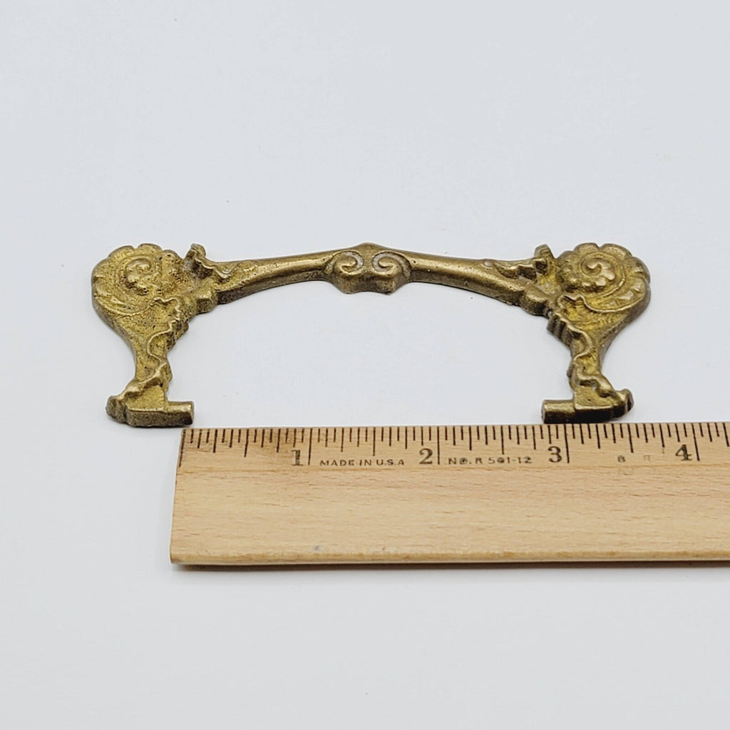 Vintage Brass Bail Pull Handle Replacement 3" Salvage Hardware   .0196