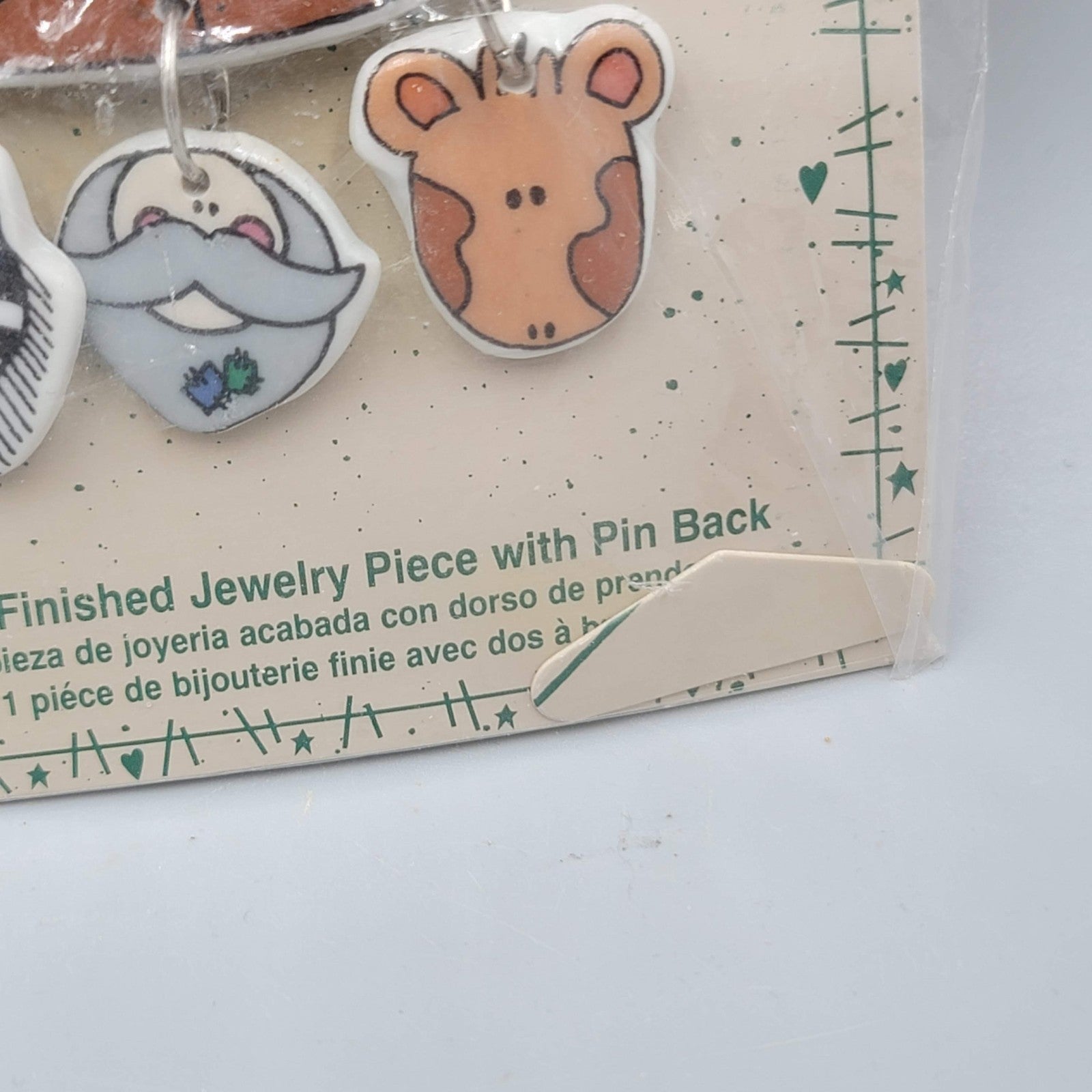 Vintage Trena’s Trinkets Noah's Ark Ceramic Pin Brooch 1997  2.75"