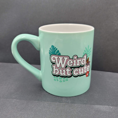 Disneys Stitch Ceramic Coffee Tea Mug "Weird but cute" Flowers