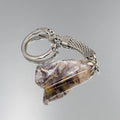 Vintage Natural Polished Quartz Rock Keychain