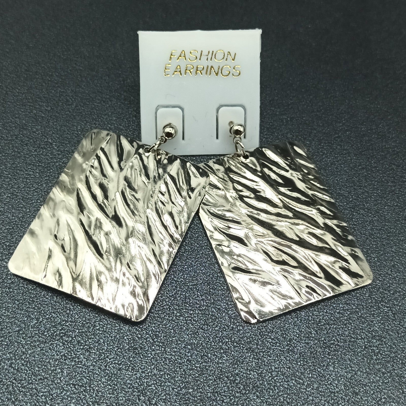 3 Pairs Vintage Pierced Earrings 80s Silver tone Gold tone Dangles NOS