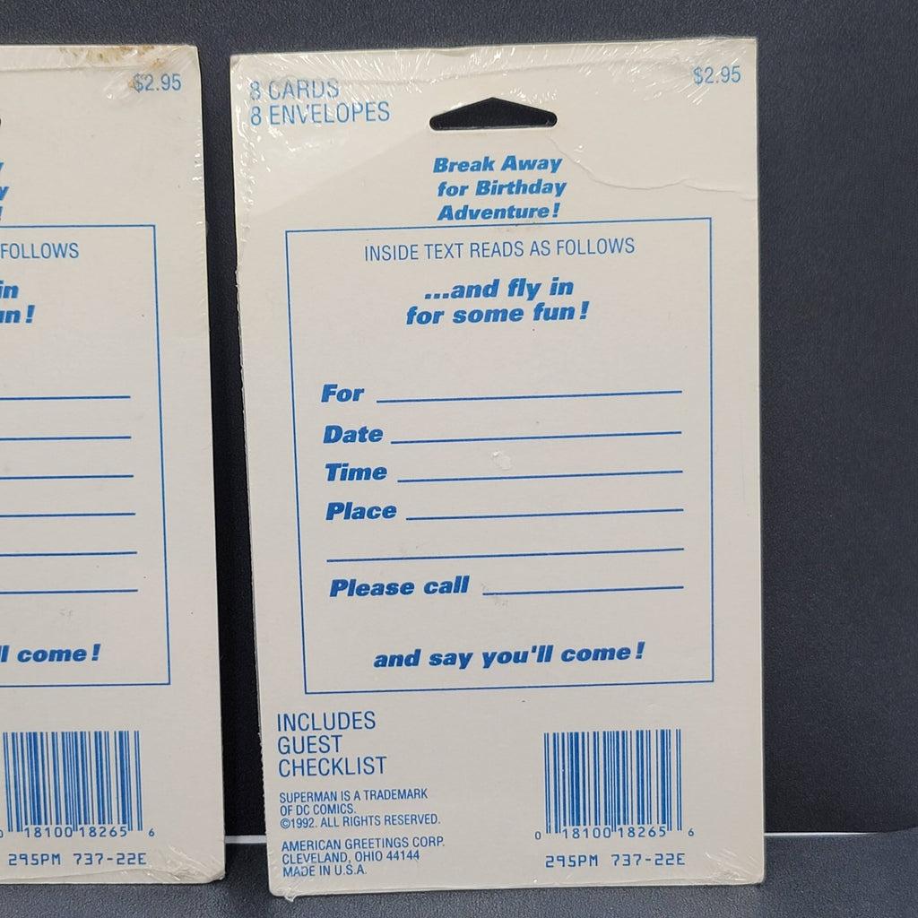 Vintage Superman American Greetings Birthday Invitations 16 NOS Sealed