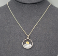 Athena Designs Sun Mountain Pendant Necklace Sterling Silver 925 - 16"-18"