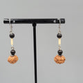 Boho Pierced Earrings Silver tone Seed Beaded Dangle 1.25"