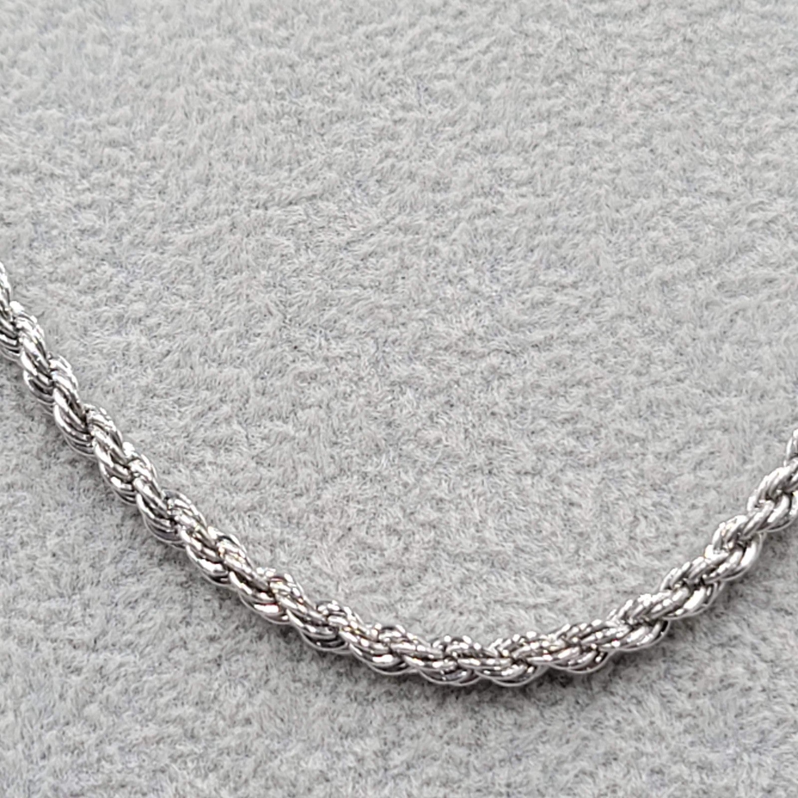 Rope Chain Necklace Silver tone 22 in 3.8mm wide