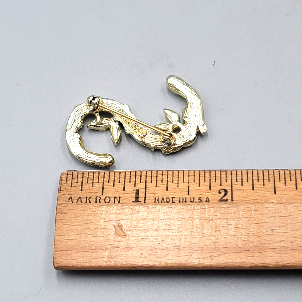 Vintage Sarah Cov Letter S Brooch Gold tone 1.75"