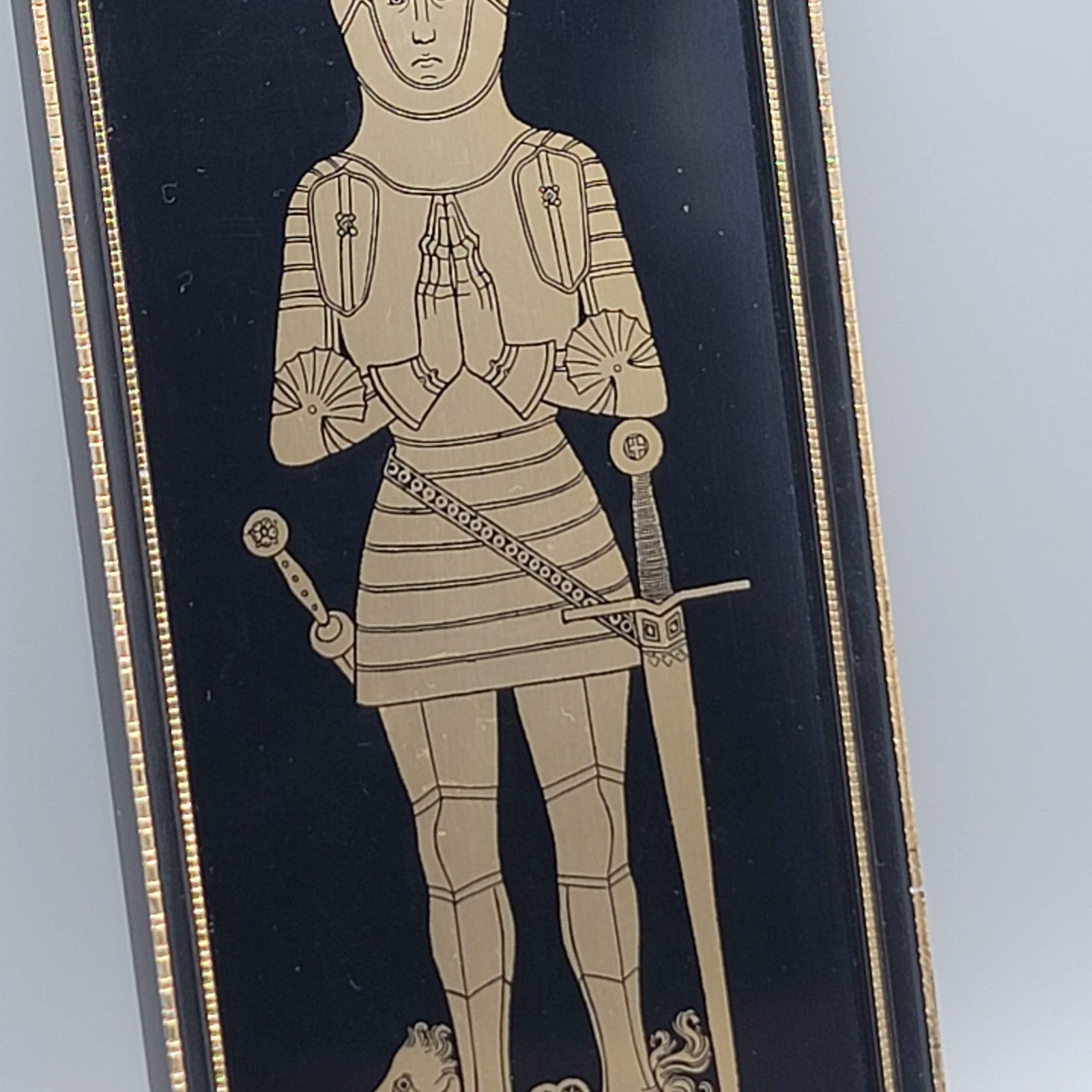 Vintage Brass of Sir William Moleyns Stoke Poges Church Glass Framed Art