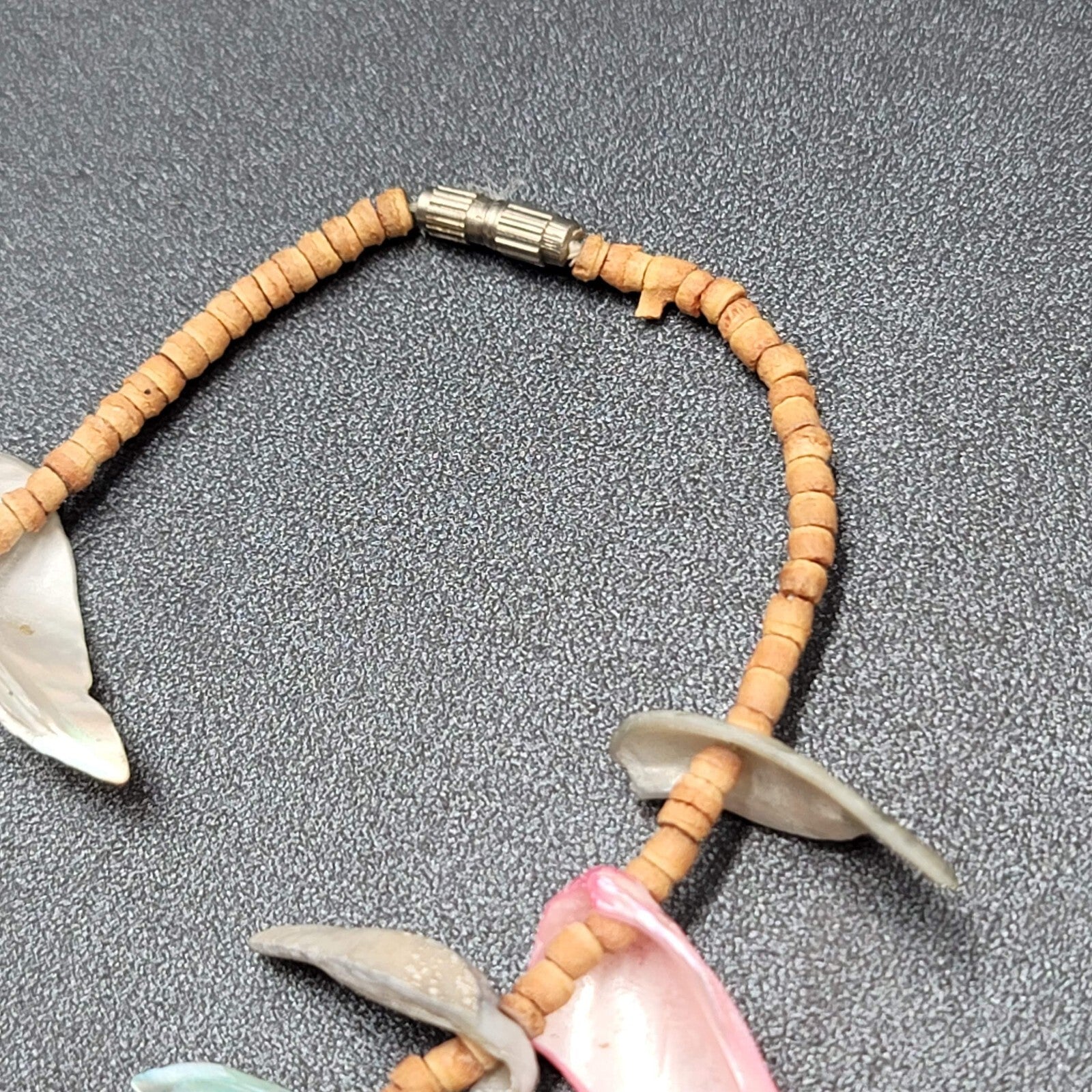 Vintage Necklace Multicolor Shell Pieces Beach 28"