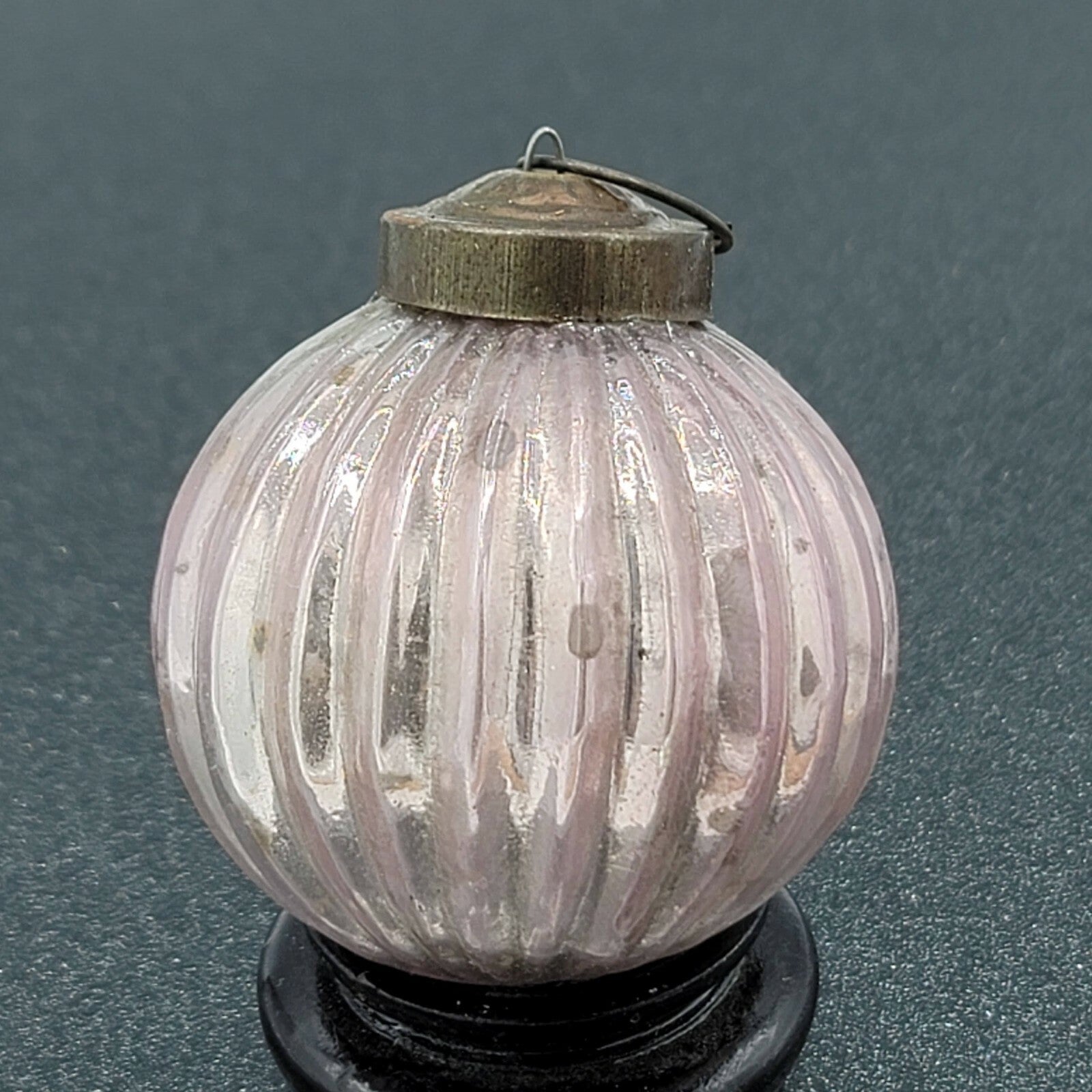 Vintage Glass Kugel Style Purple Ball Christmas Tree Ornament 2"