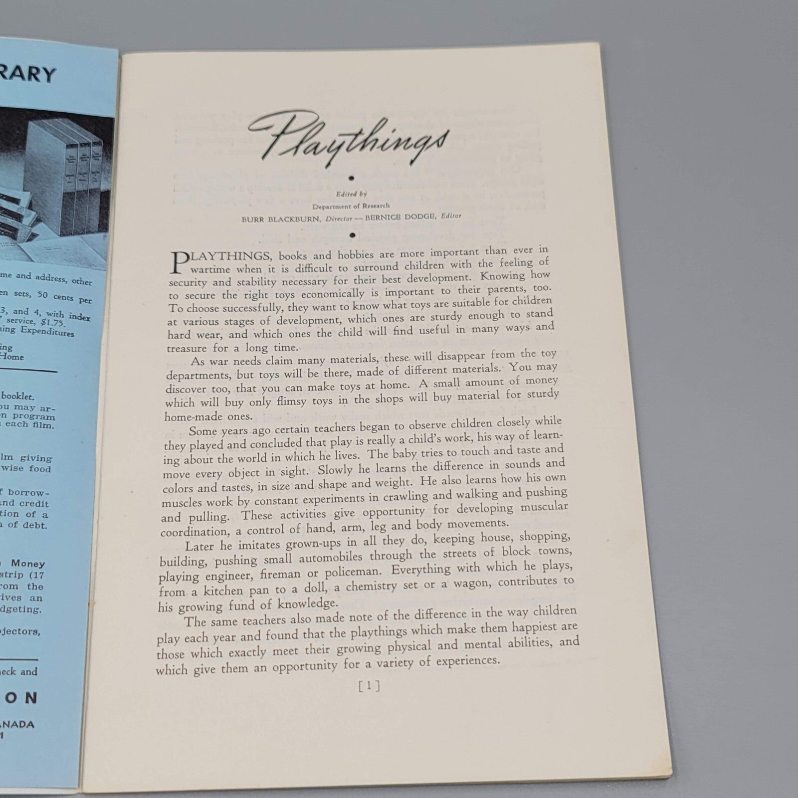Vintage BETTER BUYMANSHIP Playthings 1935 Household Finance Corporation