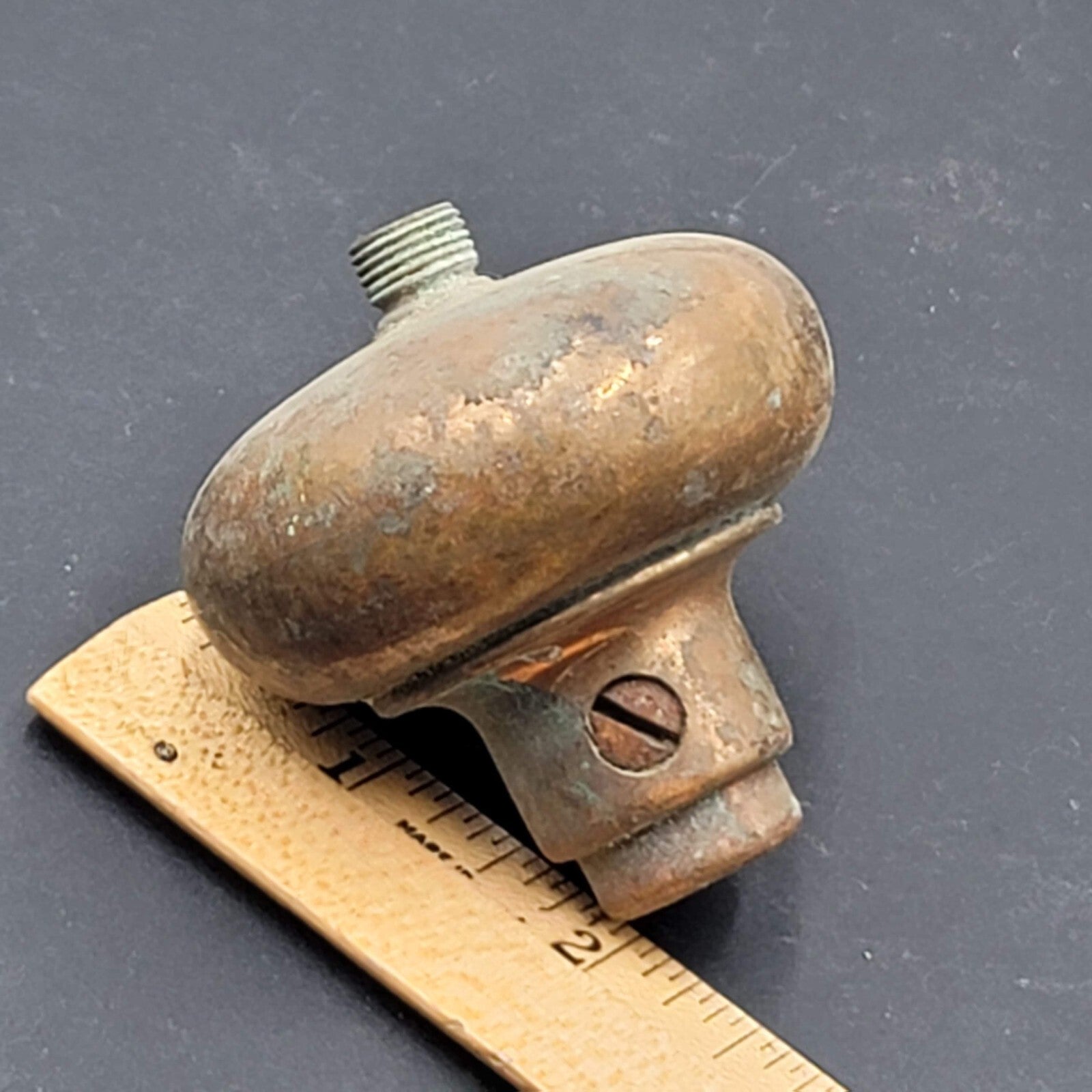 Vintage SINGLE Brass Doorknob Salvage Door Hardware Unique Open Thread 2.25"
