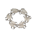 Vintage Bracelet Silver tone Textured Leaves 7.25 in