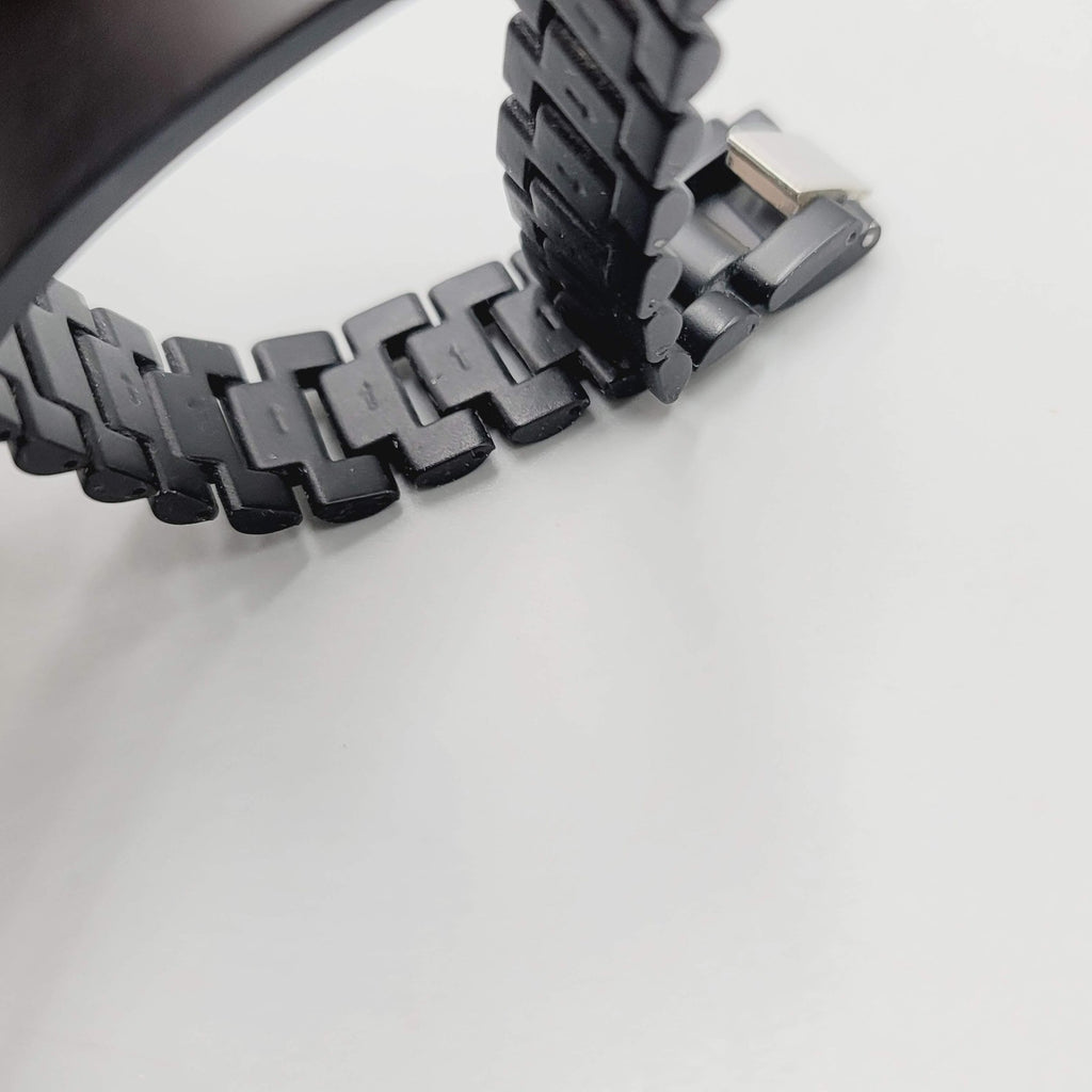 Black Stainless Steel ID Bracelet Mens 8 Inch Matte Link Chain Clasp Modern Gift