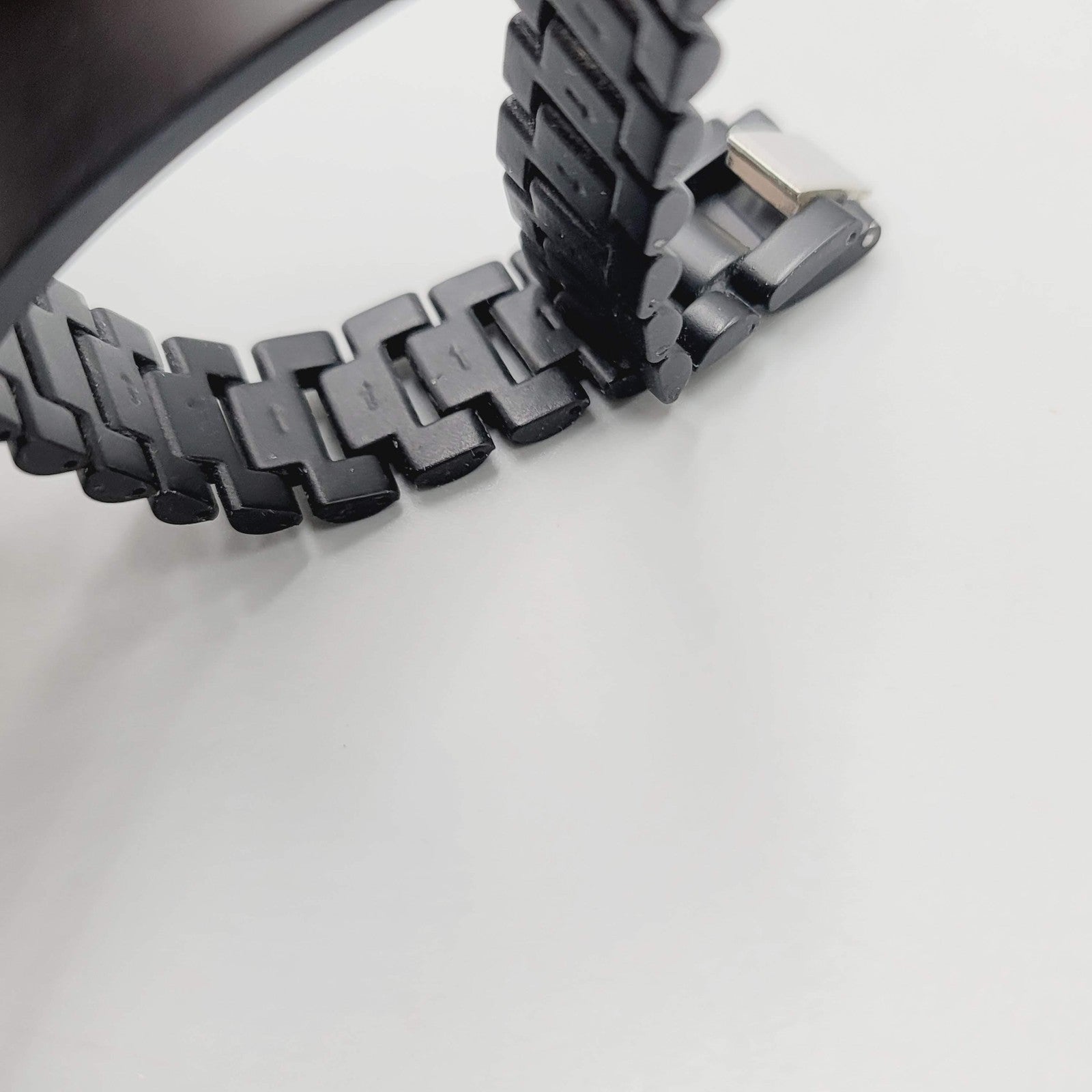 Black Stainless Steel ID Bracelet Mens 8 Inch Matte Link Chain Clasp Modern Gift