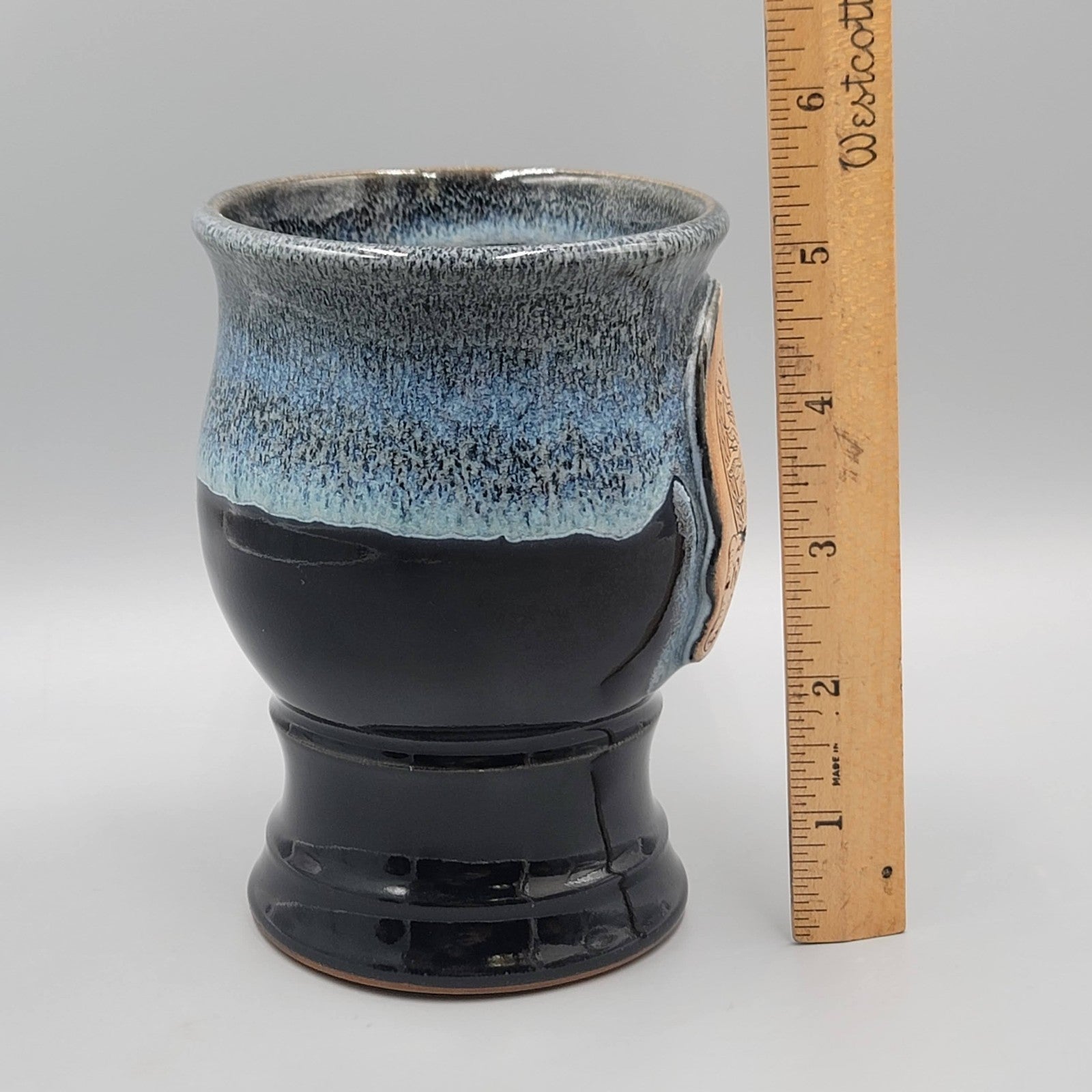 2013 Pleasure Faire Renaissance Festival  Blue Drip Pottery Goblet Mug
