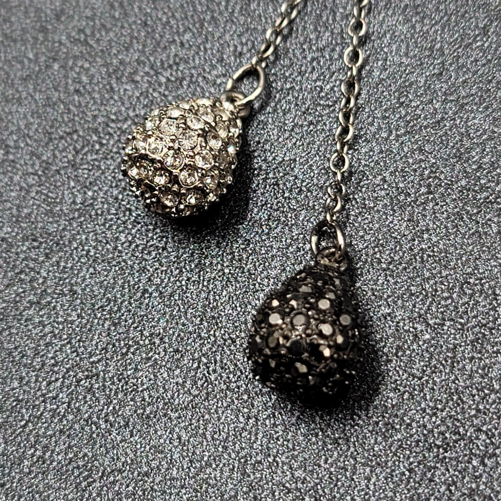 Spring Street Necklace Silver tone Rhinestone Tassel Pendant 16"-18"