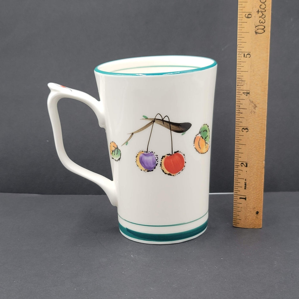 Vintage Chum Bone China Coffee Mug Tea Cup Cherries Fruit