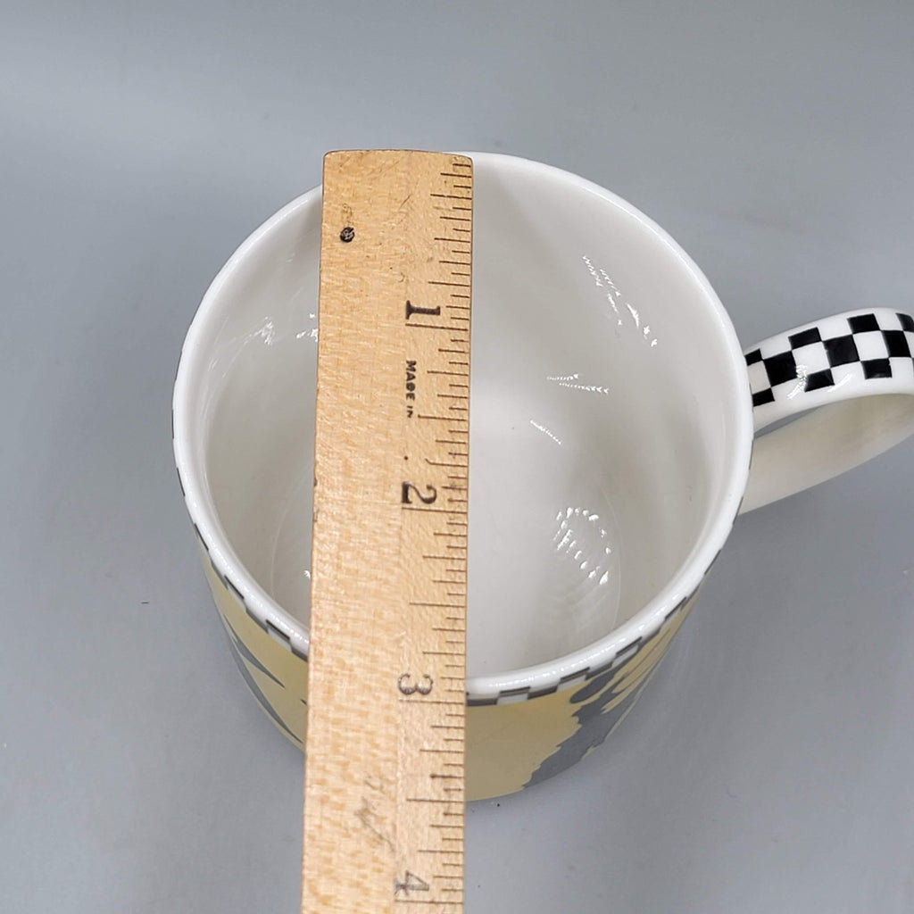 Studio Nova Coffee Mug New York Taxi Fine Porcelain Yellow Checkered