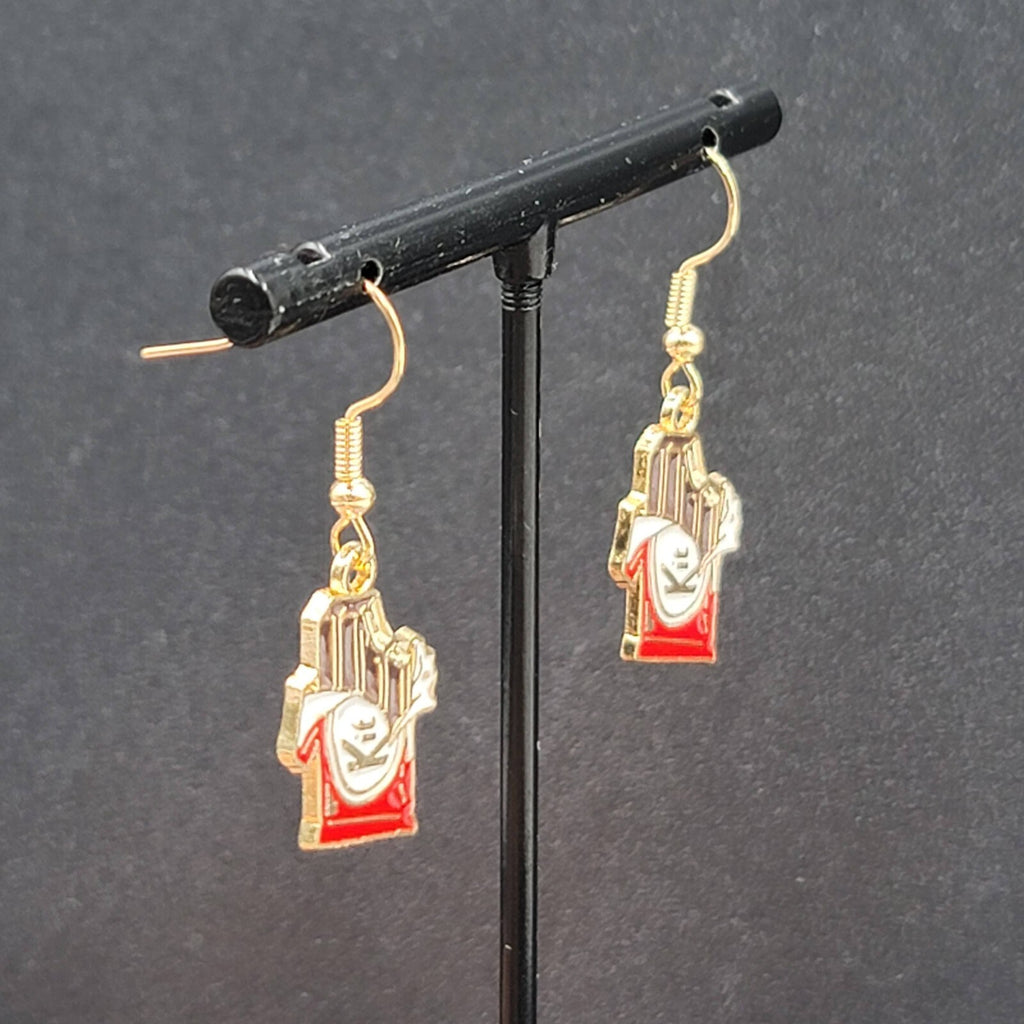 Chocolate Candy Pierced Earrings Enamel Dangle Gold tone Kit New 3/4"