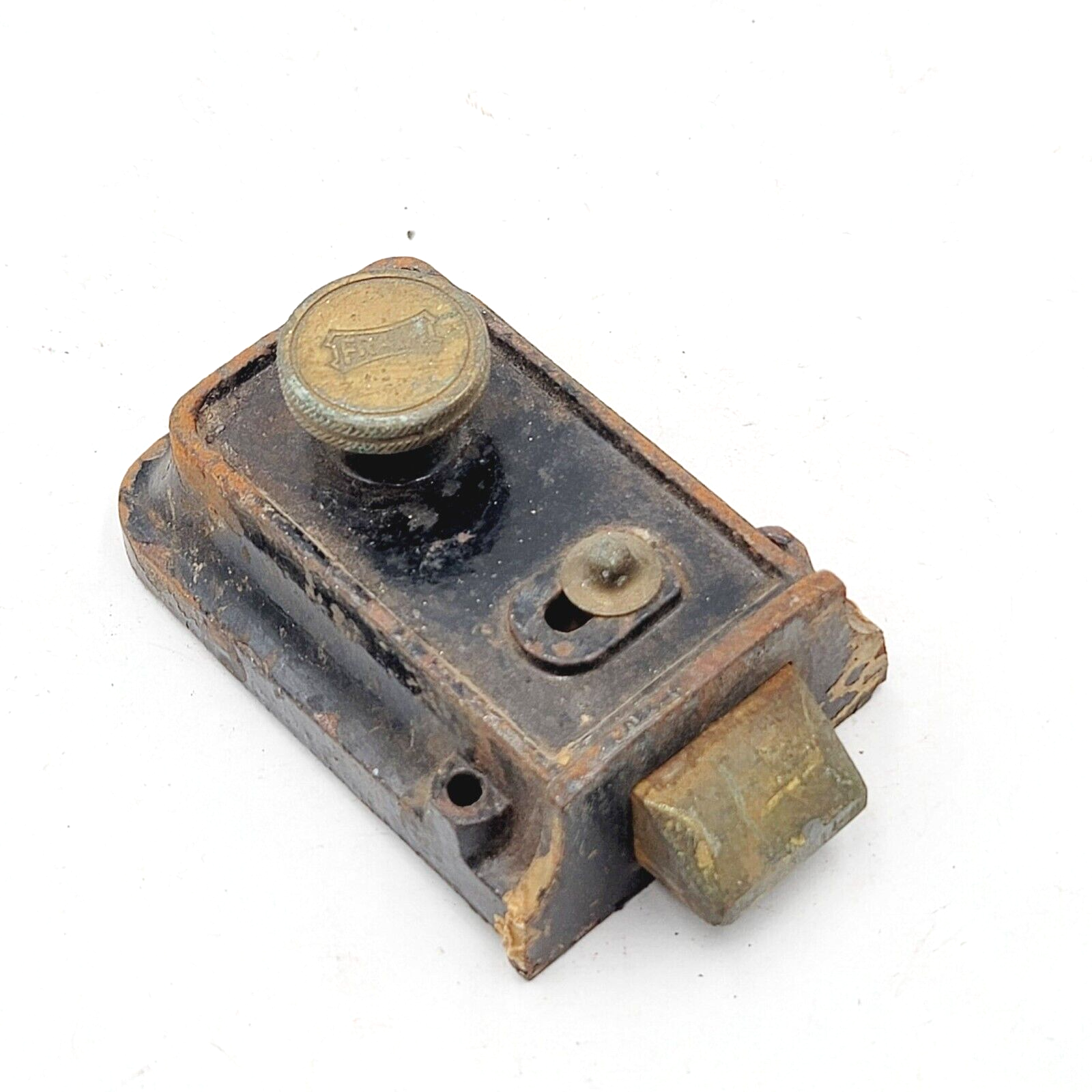 Vintage Fraim Surface Rim Night Lock Latch No Keeper Salvage Reclaimed