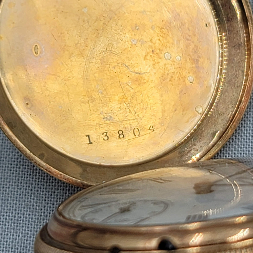 14k Yellow Gold Waltham 9 Jewel Hunter Case Pocket Watch Size 6