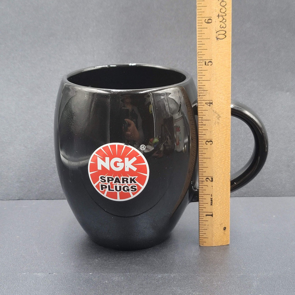 NGK Spark Plugs Ceramic Coffee Mug Cup Black Red Logo