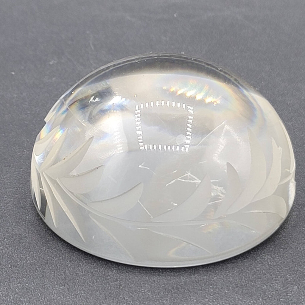 Edinburgh Castle Etched Crystal Round Paperweight 3" Dome