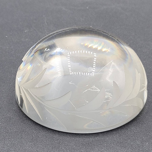 Edinburgh Castle Etched Crystal Round Paperweight 3" Dome