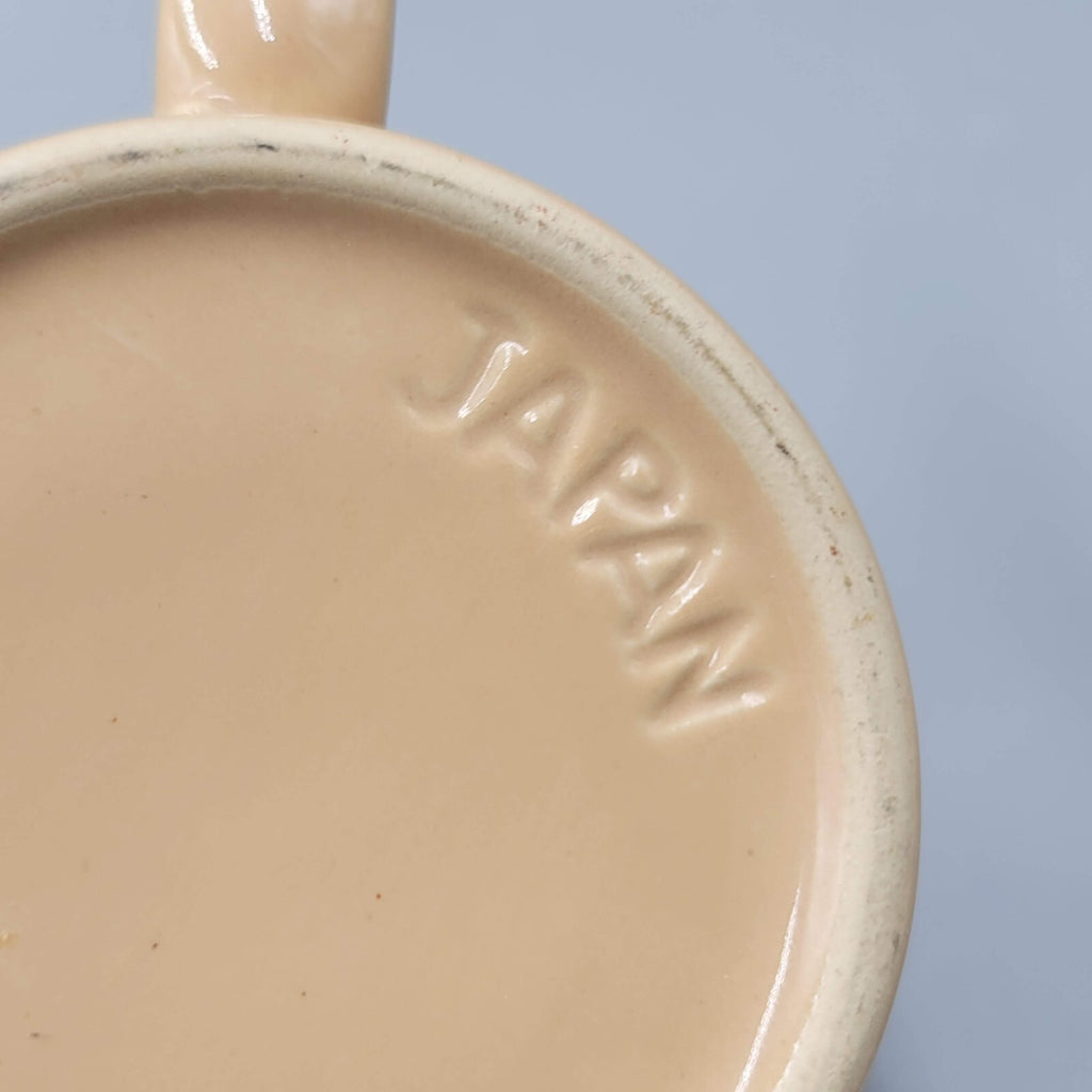 Vintage Steam Engine Train Coffee Mug Tan Japan Chaps