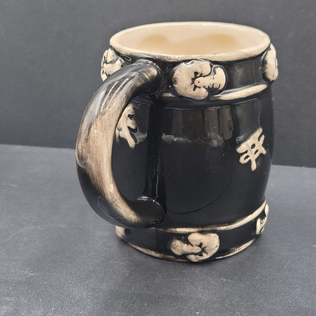 Vintage Pirate Ceramic Glazed Coffee Mug Hand Painted Unsigned Unique 4"