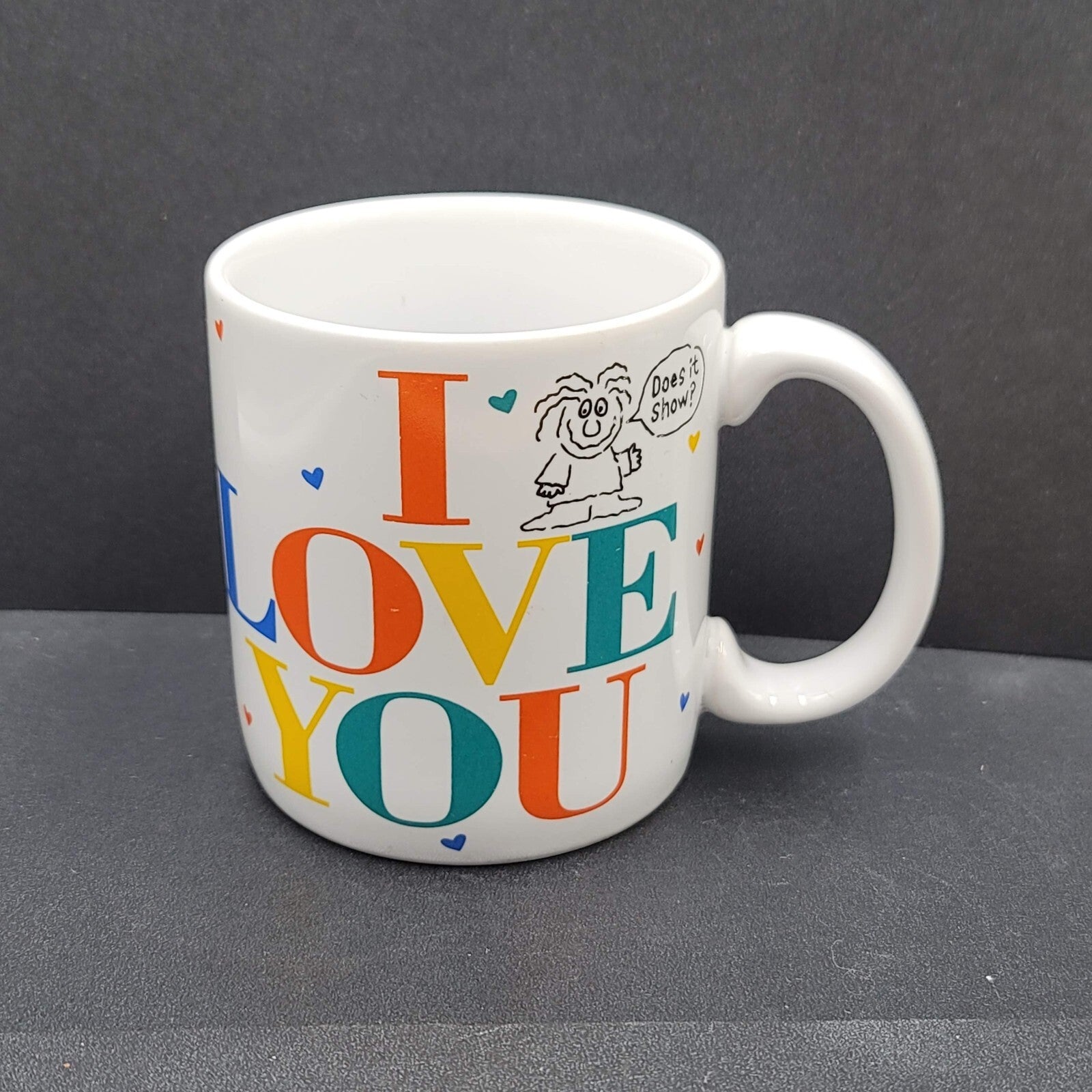 Vintage I Love You Hearts Coffee Mug Tea Cup Ceramic Designers Collection