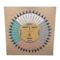 Sun and Eagle Sand Painting Southwestern Art Signed Damon 16 in Square Panel