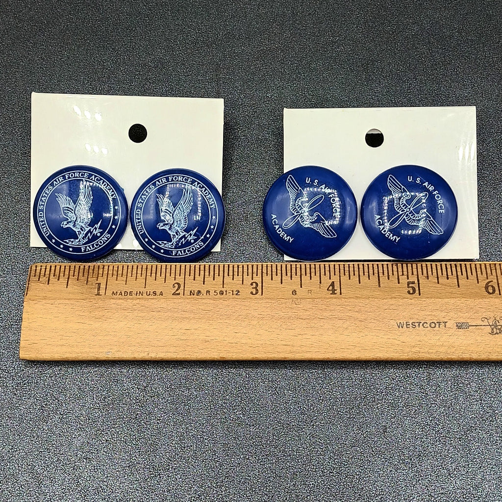 Lot of 4 Pairs Pierced Earrings Blue White US Air Force Academy Falcons Football