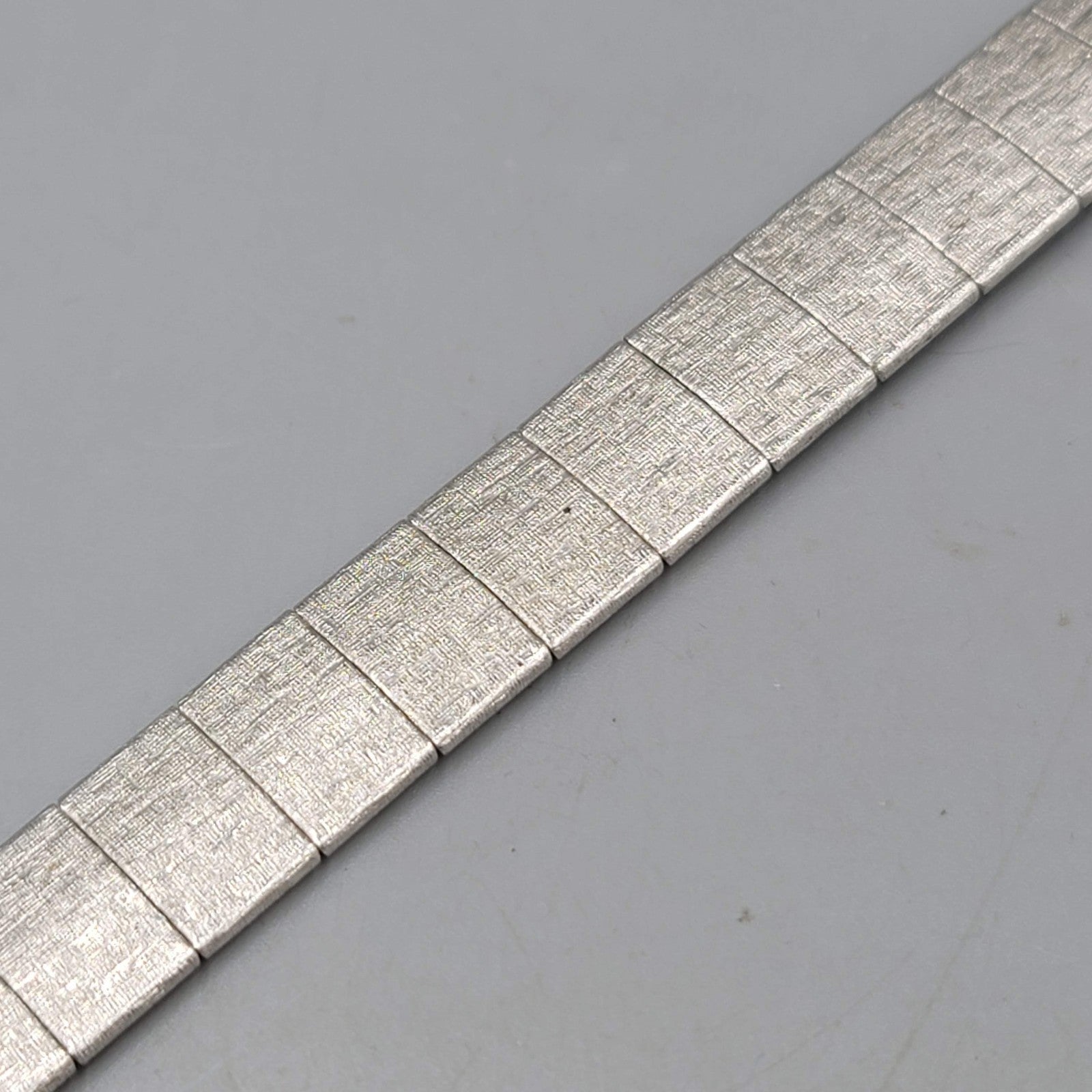 Vintage Emmons Bracelet Silver tone Etched Panel 6.75 in