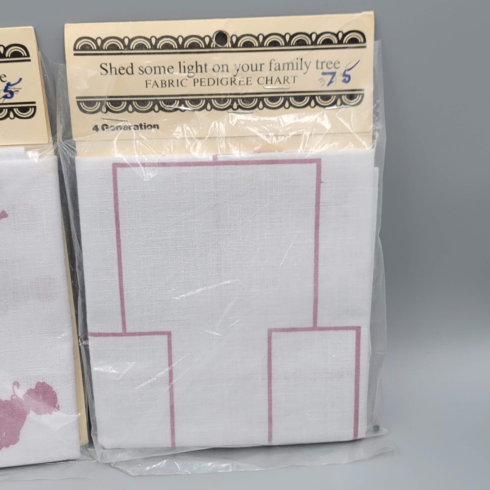 Vintage Fabric Pedigree Chart 4th Generation You Fill In Banyup Products 2 Lot