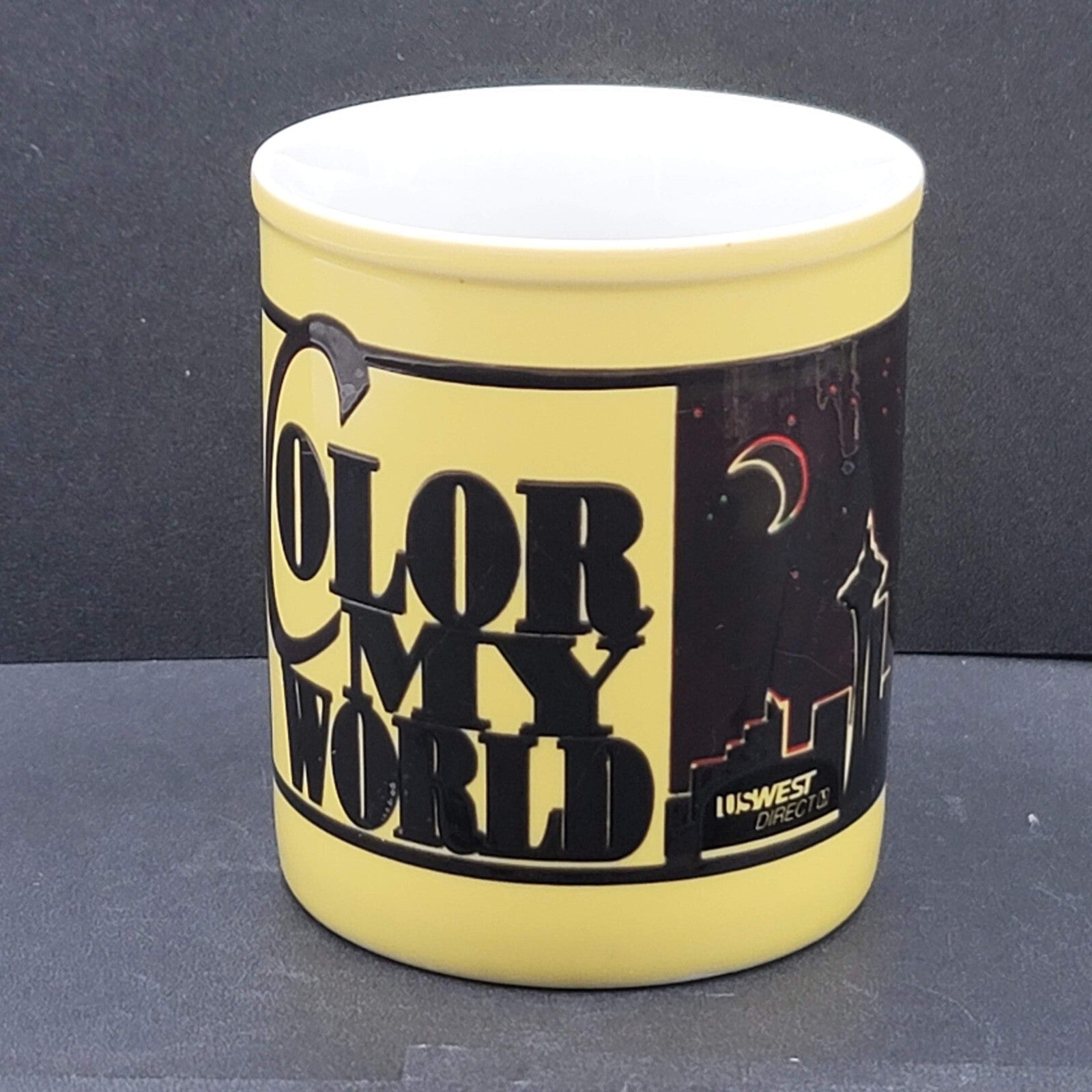 Vintage US West Color My World Coffee Mug Seattle Yellow 10 oz