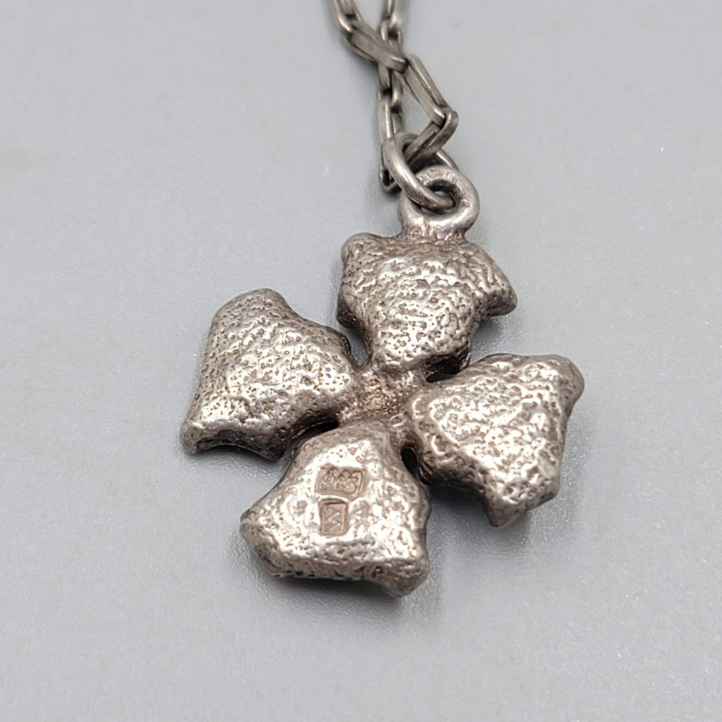 Vintage Signed Enamel Cross Pendant Sterling Silver Necklace 925   16 in