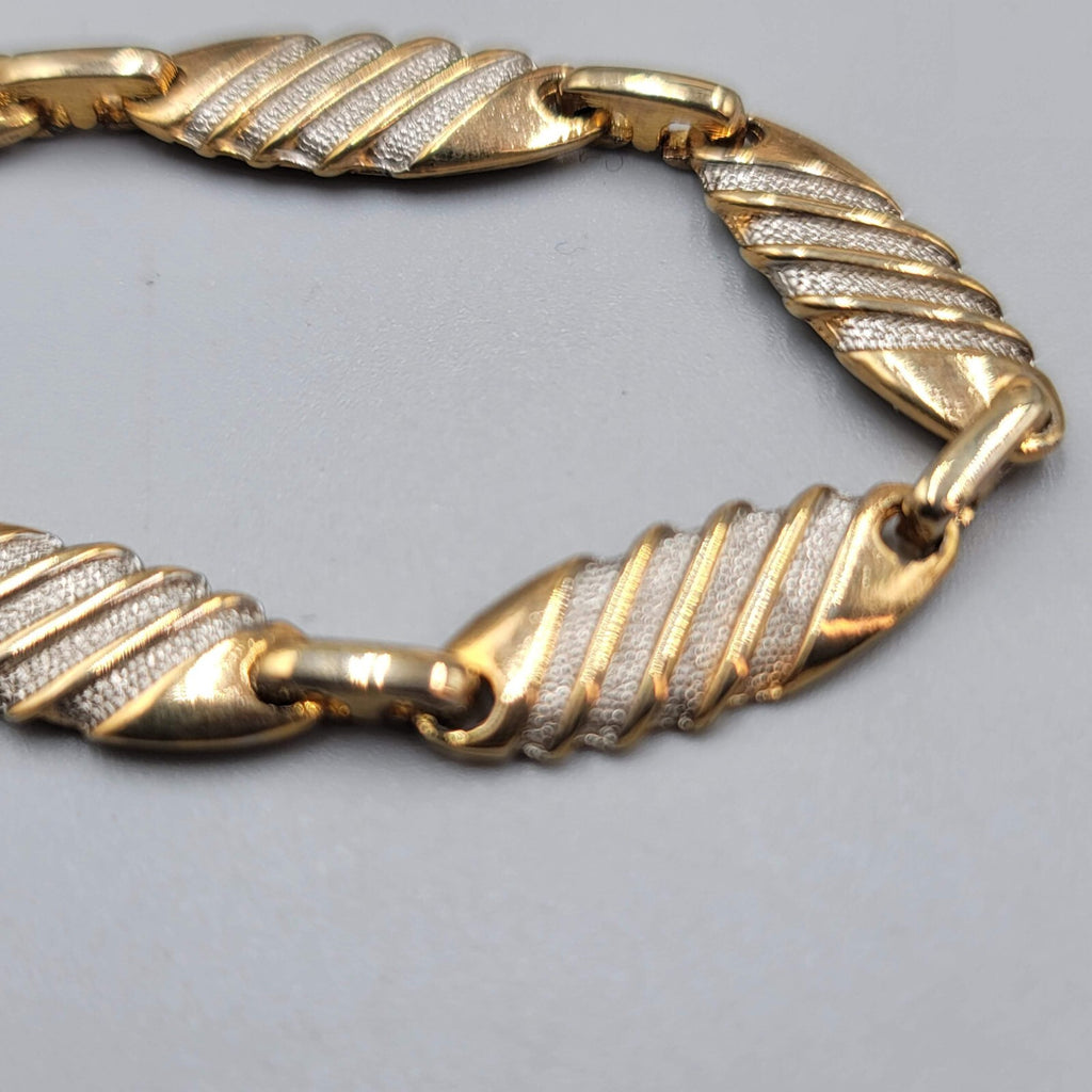 Vintage Bar Chain Necklace Gold Tone Statement 33" Estate Costume Jewelry